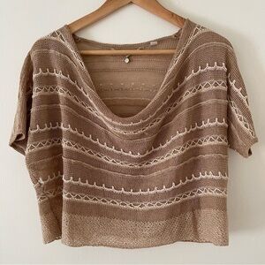 Anthropologie Knitted and Knotted Linen Sweater Top XS